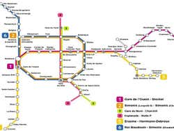 Plan du métro de Bruxelles